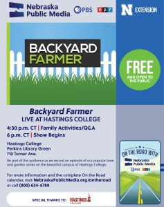 Backyard Farmer flyer, promoting June 10, 2024 events at 4:30 and 6:00 pm. 