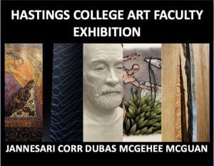 An image that shows a snippet of Hastings College faculty art, promoting the faculty exhibition.