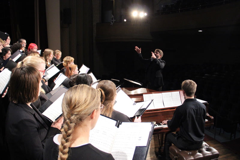 Hastings College choir singing.