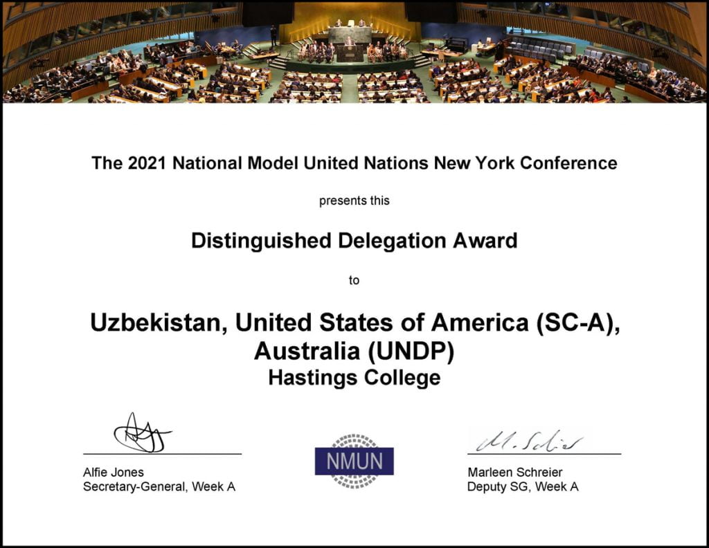 Model UN 2021 a