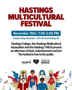 Poster that gives the date and time of the multicultural festival.