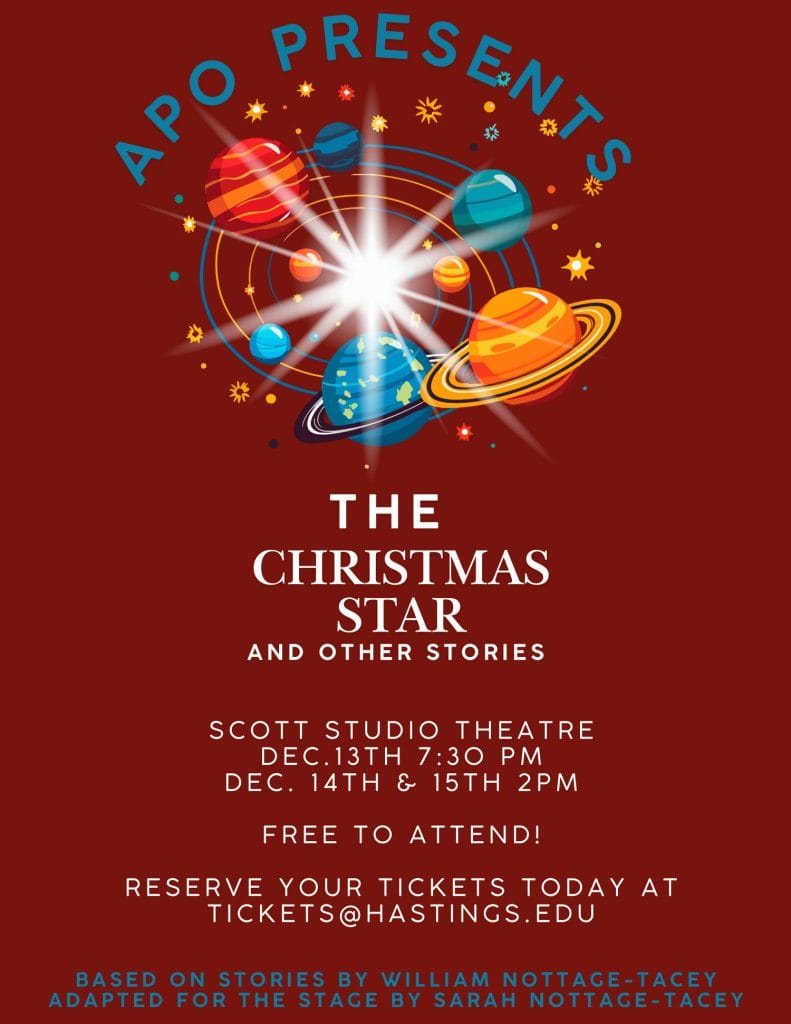 Poster that says The Christmas Star and Other Stories plus show dates and times.